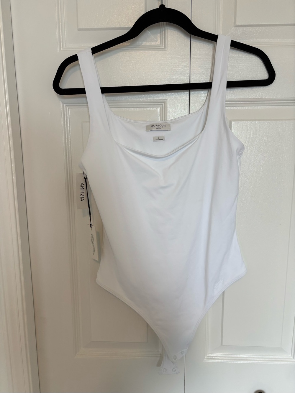 Aritzia White Contour Square-Neck Bodysuit